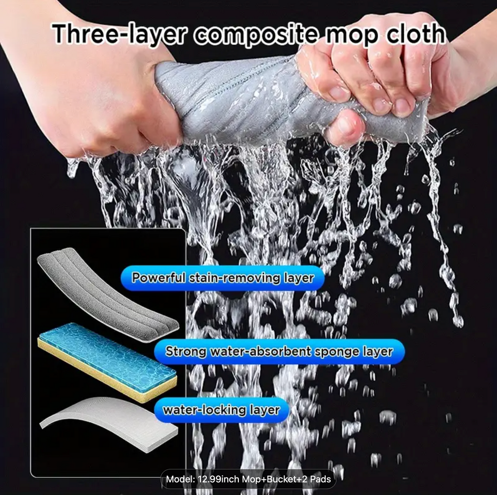 Serpillière 360° Rotative – Nettoyage sans coins morts