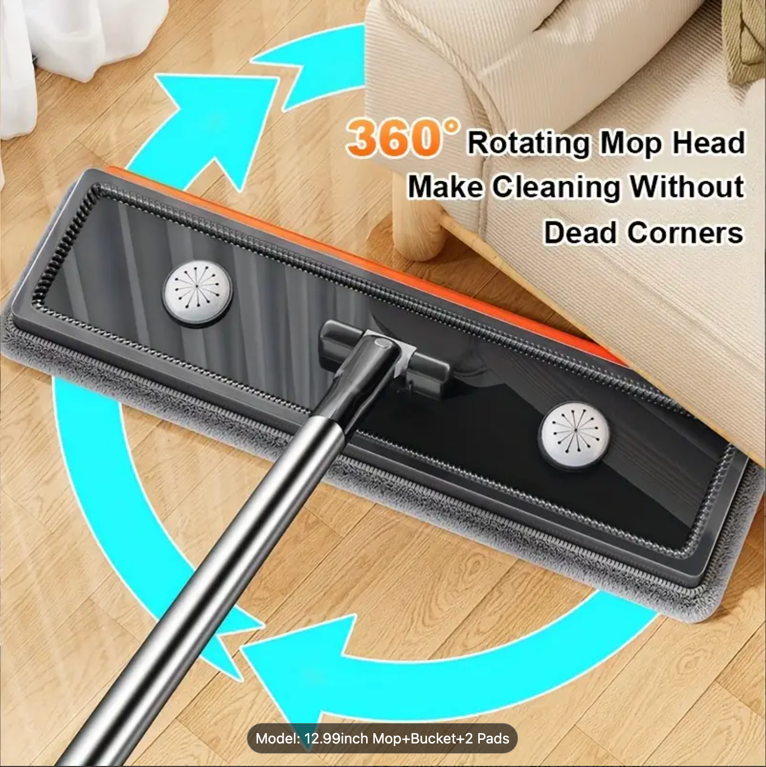 Serpillière 360° Rotative – Nettoyage sans coins morts