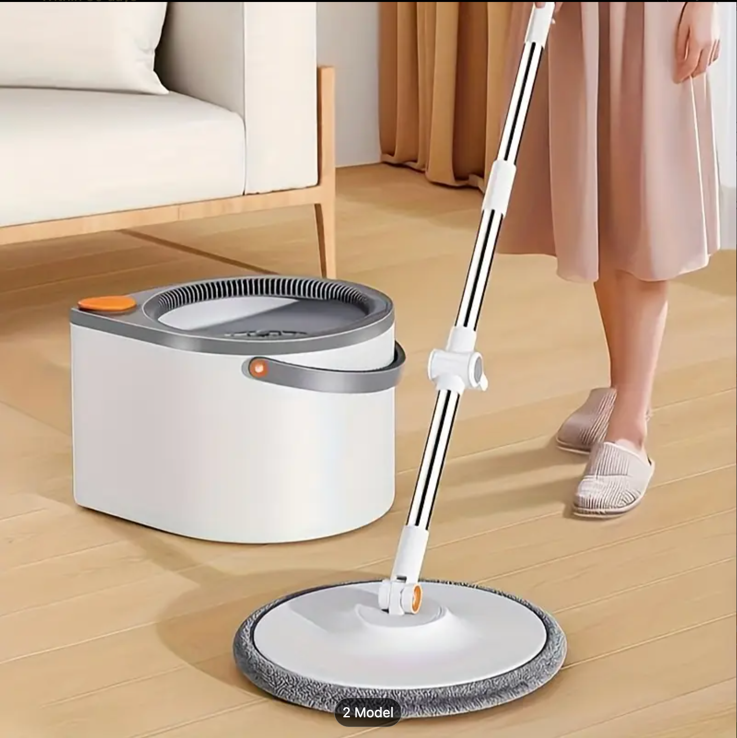 Serpillière Rotative &amp; Seau — Double Compartiment, 360°, Utilisation Humide &amp