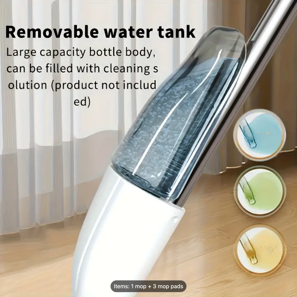 Serpillière Spray Portable — Tête Flexible 360°, Nettoyage Sec &amp; Humide